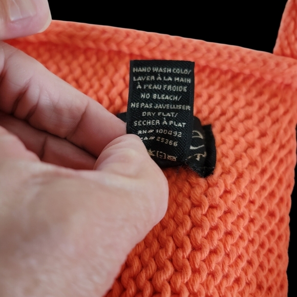 Sweater - Pure Handknit Shrug/Wrap In A Orange-Coral Color - Picture 3 of 3